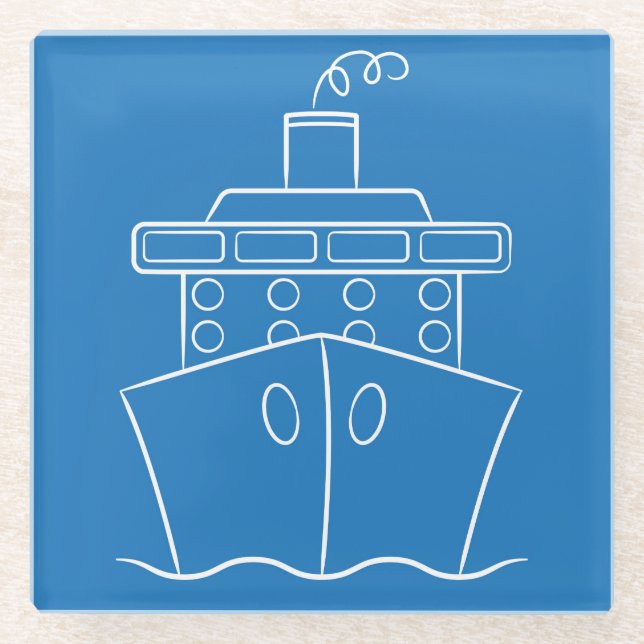 Cruise ship glass coaster (Front)