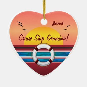 Cruise Ship Grandma - Your Photo Template Ceramic Ornament by xgdesignsnyc at Zazzle