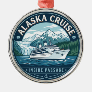 Cruise Ship in Alaska Metal Ornament