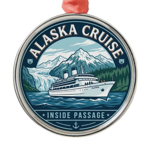 Cruise Ship in Alaska Metal Ornament