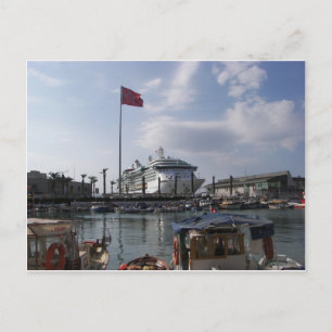 Cruise Ship In Harbor Postcard
