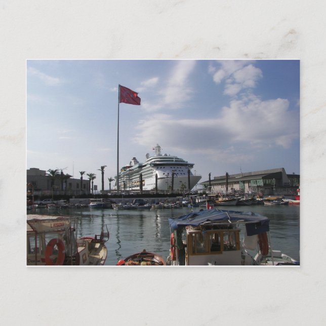 Cruise Ship In Harbor Postcard (Front)