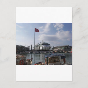 Cruise Ship In Harbor Postcard