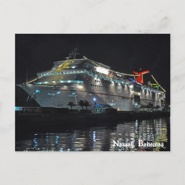 Cruise Ship In Nassau, Bahamas Postcard (Front)