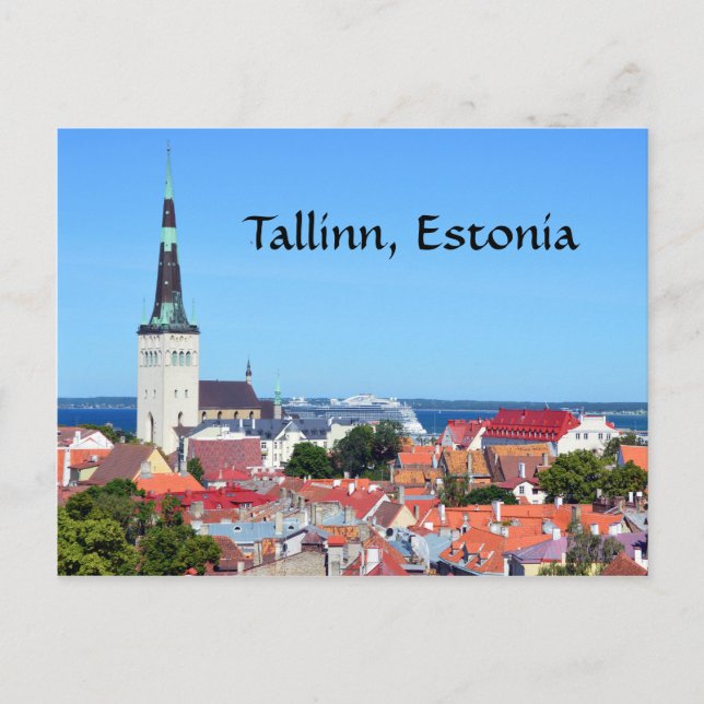 Cruise Ship in Tallinn, Estonia Postcard (Front)