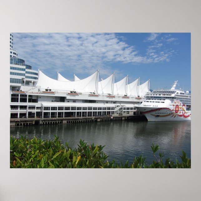 Cruise Ship in Vancouver, B.C. Canada Poster (Front)