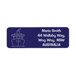 Cruise ship label