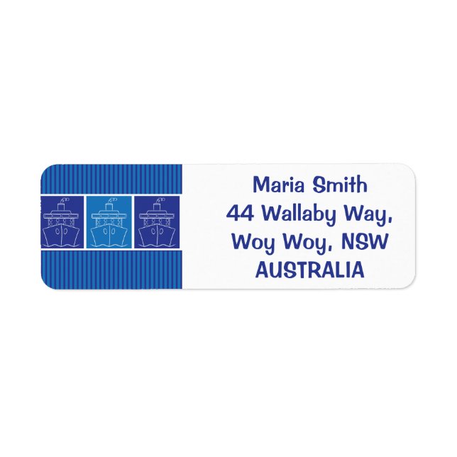 Cruise ship label (Front)
