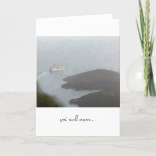 Cruise Ship Leaving Harbor "Get Well Soon" Card