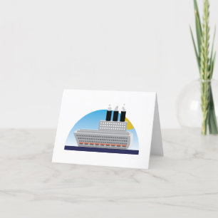 Cruise Ship Letterpress Thank You Card