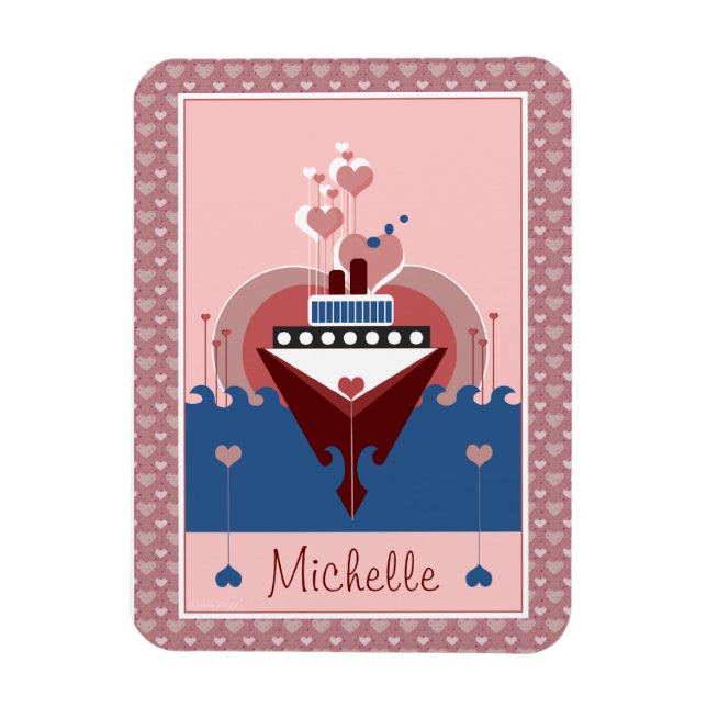 Cruise Ship Love Personalized Flexi Magnet (Vertical)