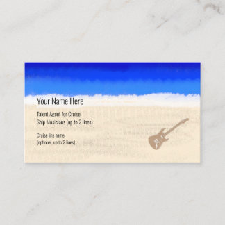 Cruise Ship Musician Bass Guitar on Beach Business Card