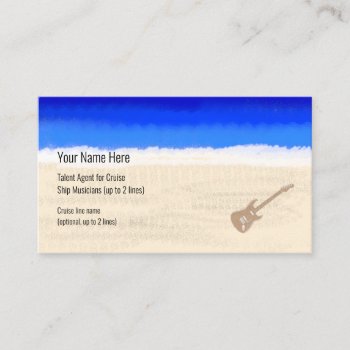 Cruise Ship Musician Bass Guitar On Beach Business Card by tfbaccompmusicians at Zazzle