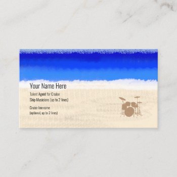 Cruise Ship Musician Drum Kit On Beach Business Card by tfbaccompmusicians at Zazzle