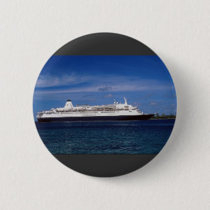 Cruise ship, Nassau, Bahamas Pinback Button