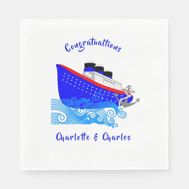 Cruise Ship Nautical Personalized Napkins (Front)