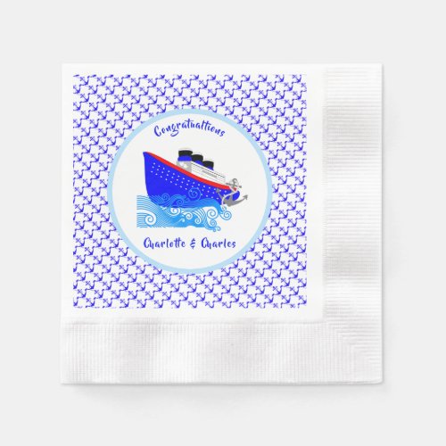 Cruise Ship Nautical Personalized Napkins