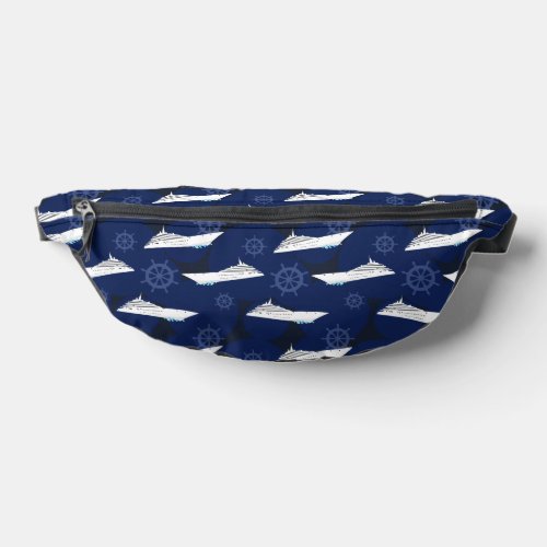Cruise Ship Navy Blue and White Nautical Fanny Pack