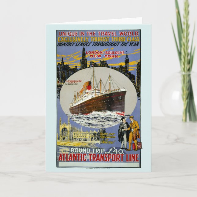 Cruise Ship, New York Skyline & A London Street Card (Front)