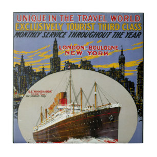 Cruise Ship, New York Skyline & A London Street Ceramic Tile