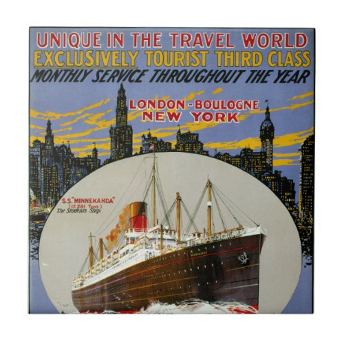Cruise Ship New York Skyline  A London Street Ceramic Tile