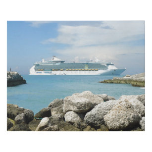 Cruise Ship Off CocoCay Faux Canvas Print