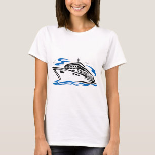 Cruise Ship on Ocean Waves Nautical Travel T-Shirt
