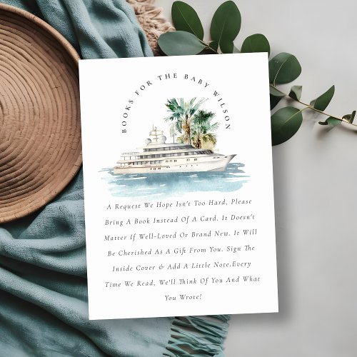 Cruise Ship Palm Seascape Books For Baby Shower Enclosure Card