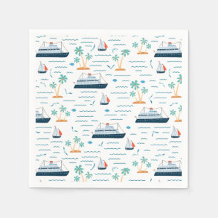 Cruise Ship Paper Napkins, Vacation Travel Party Napkins