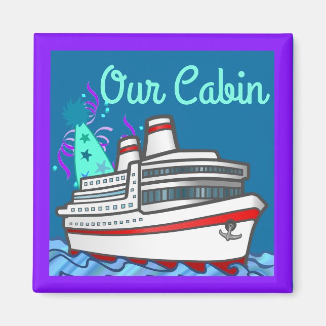 Cruise Ship Party Hat Stateroom Door Marker Magnet (Front)