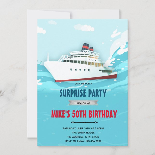 Cruise ship party invitation (Front)
