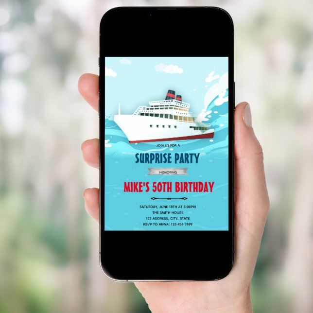 Cruise ship party invitation (Front Digital)
