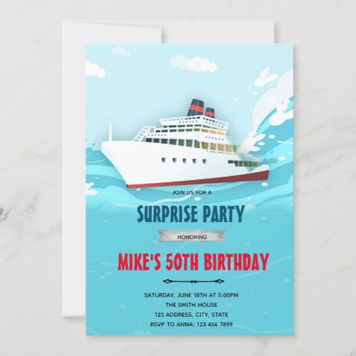 Cruise ship party invitation