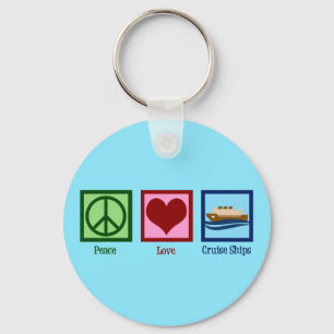 Cruise Ship Peace Love Cruises Keychain