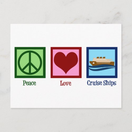 Cruise Ship Peace Love Cruises Postcard