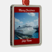 Cruise Ship Photo L1 Customizable Metal Ornament (Right)