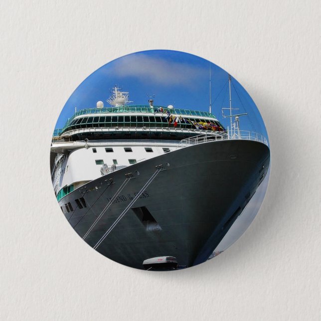 Cruise Ship Pinback Button (Front)