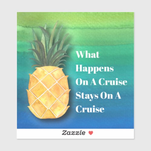 Cruise Ship Pineapple Funny Cabin Door Sign Sticker