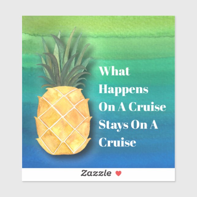 Cruise Ship Pineapple Funny Cabin Door Sign Sticker (Sheet)