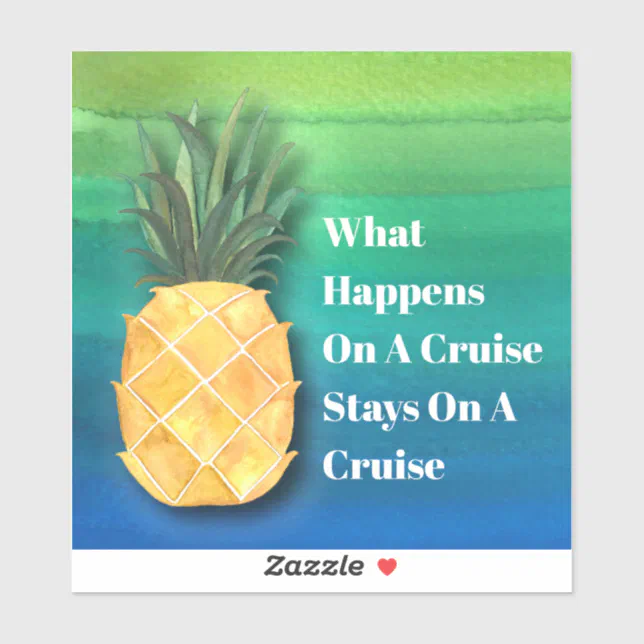 Cruise Ship Pineapple Funny Cabin Door Sign Sticker Zazzle