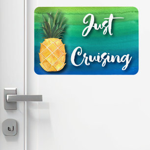 Cruise Ship Pineapple Stateroom Cabin Door Sign Magnet