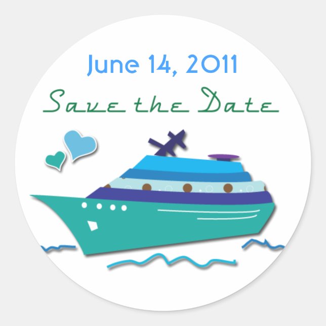 Cruise Ship Save the Date Stickers (Front)