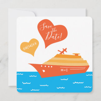 Cruise Ship Save the Wedding Date Card