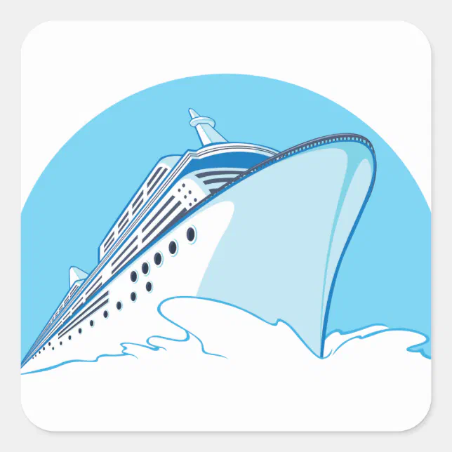 Cruise Ship Square Sticker | Zazzle