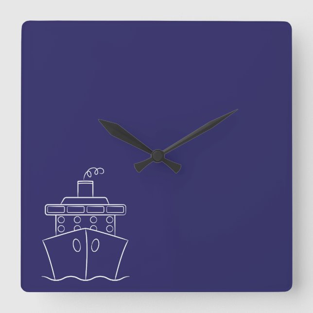 Cruise ship square wall clock (Front)