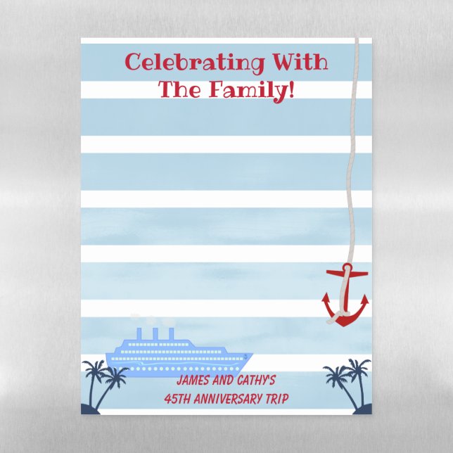 Cruise Ship Stateroom Door Magnetic Dry Erase Sheet (Vertical)