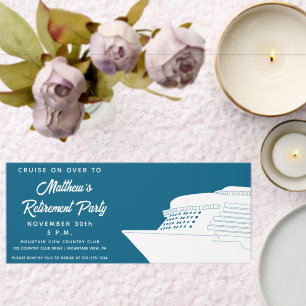 Cruise Ship Themed Retirement Party Invitation Raffle Tickets