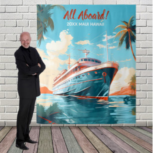 Cruise Ship To Tropical Destination Backdrop