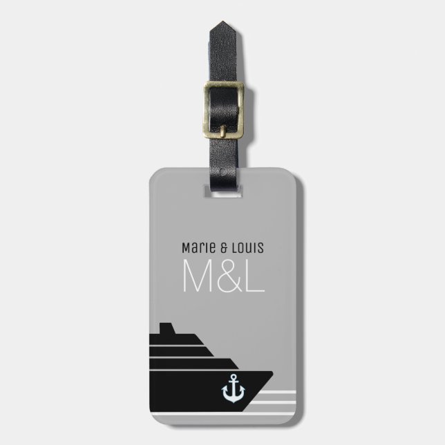 Cruise Ship Travel Personalized Luggage Tag (Front Vertical)