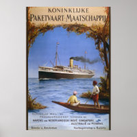 Cruise Ship Travel Vintage Framed Art Poster Print